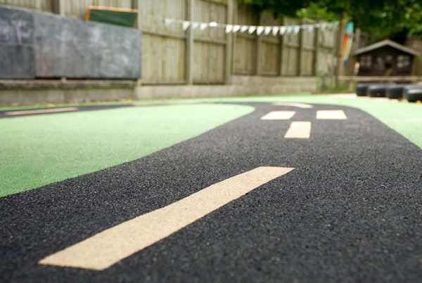 green nursery flooring with road design